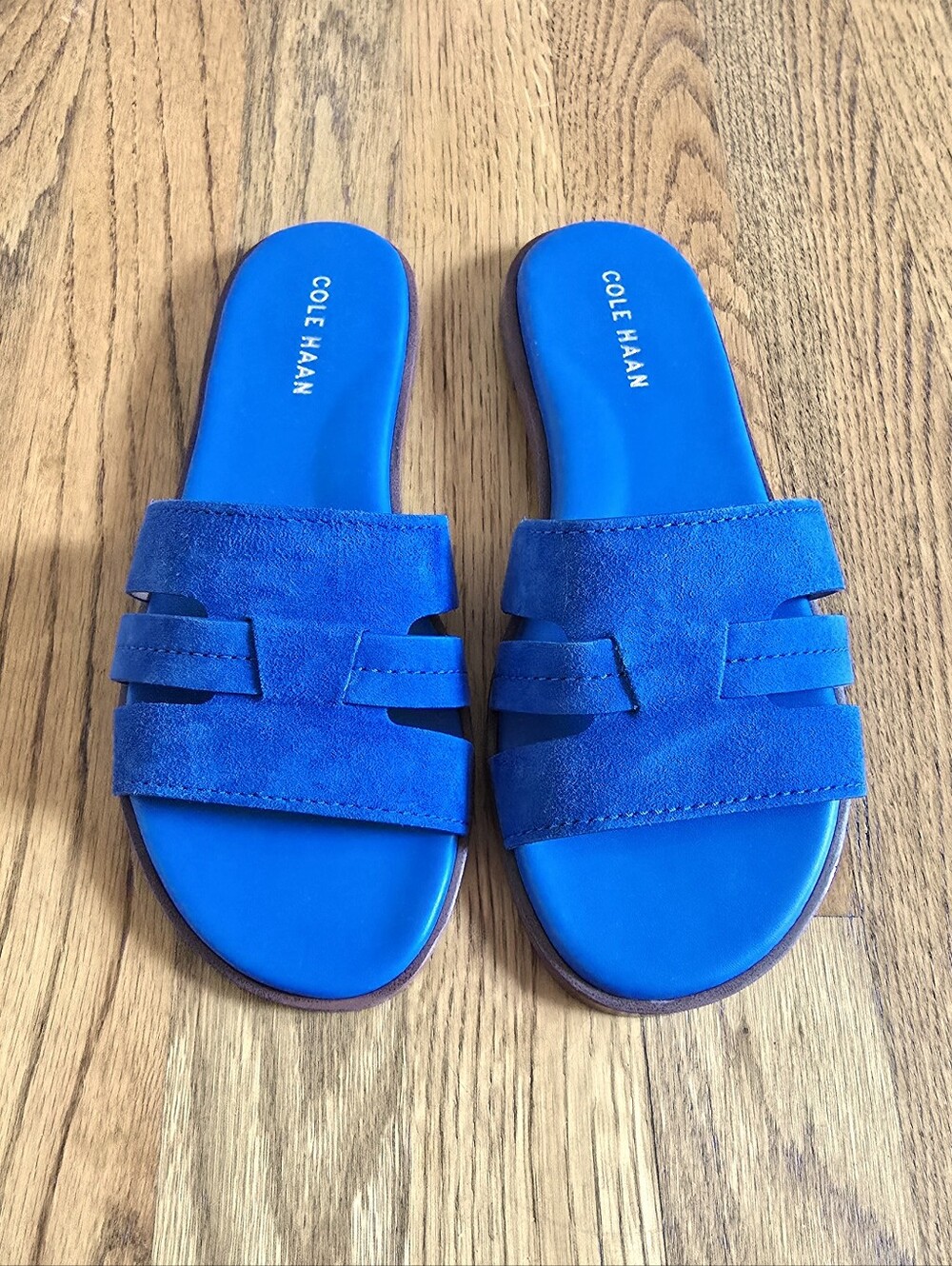 New Cole Haan Suede Blue Suede Slide Sandals
